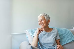 middle aged woman smiling