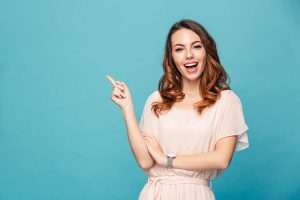 woman pointing