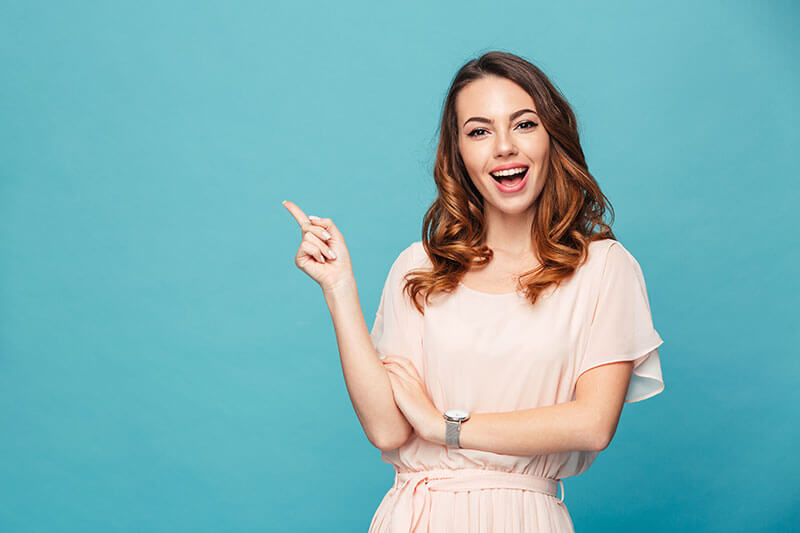 woman pointing
